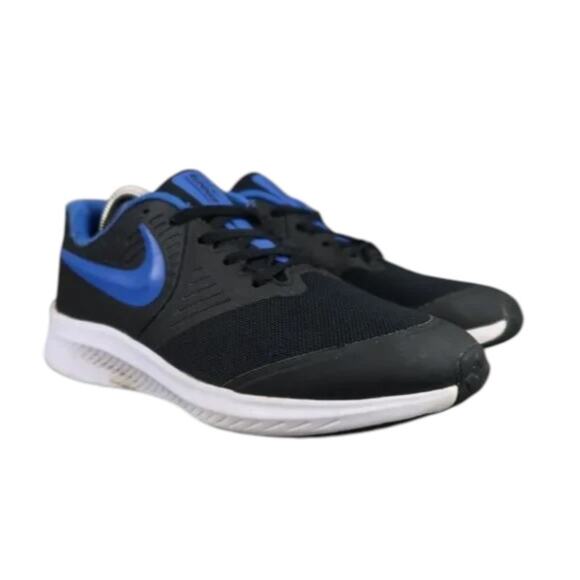 Nike Shoes Big Kids 6.5 Athletic Trainers Star Runner 2.0 Black Blue Sneaker - Picture 1 of 14